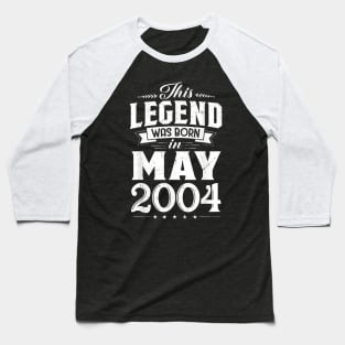 Born In May 2004 Retro Vintage 16 Year Old Bday Gift Baseball T-Shirt